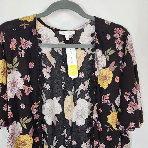 NWT Persaya Girl Alixie Open Front Woven Blouse‎ - Size large - Picture 2 of 7